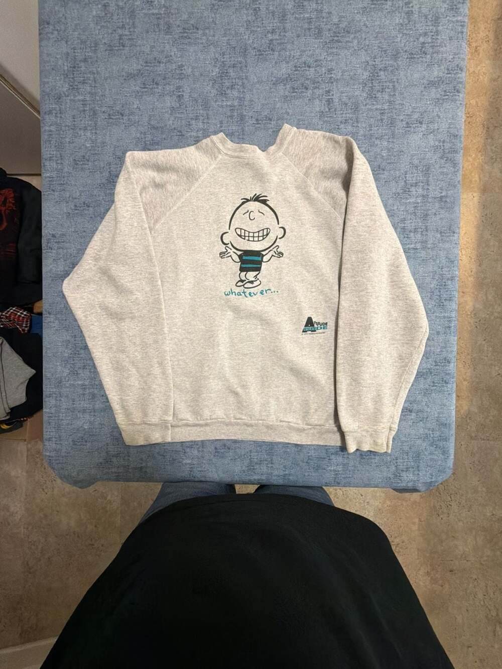 Tultex Attitude Dude Sweatshirt Size Large Gray Whatever 1995